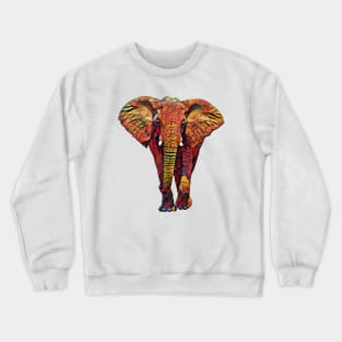 Cute Colorful Elephant Design Crewneck Sweatshirt